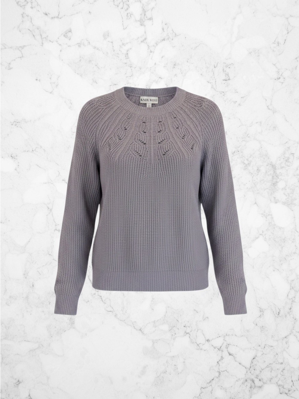 Knox Rose Lavender Cable Knit Crewneck Sweater